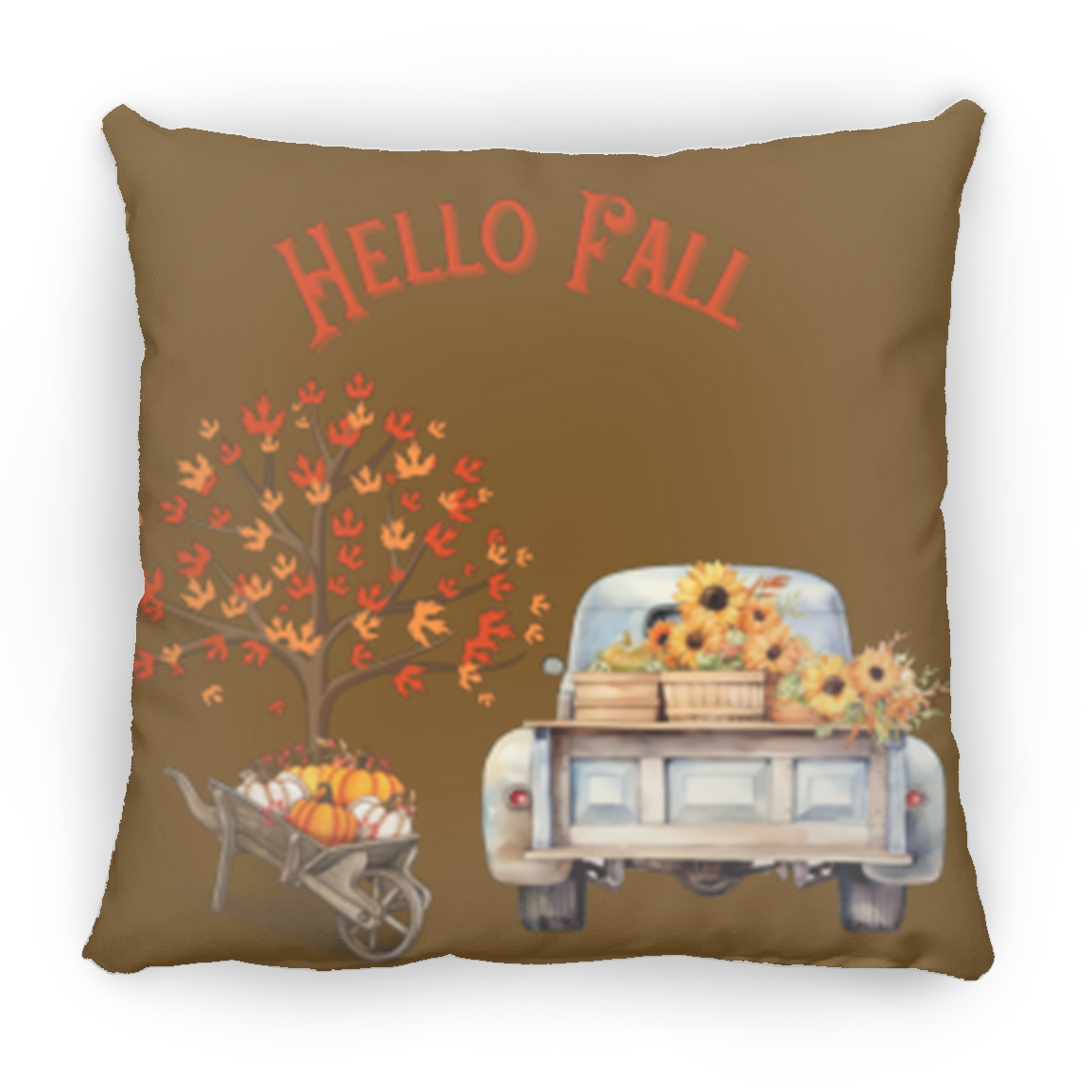 "Hello Fall" Medium Square Decorative Pillow