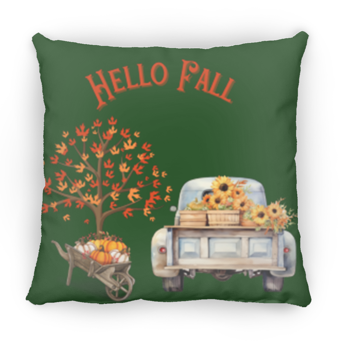 "Hello Fall" Medium Square Decorative Pillow