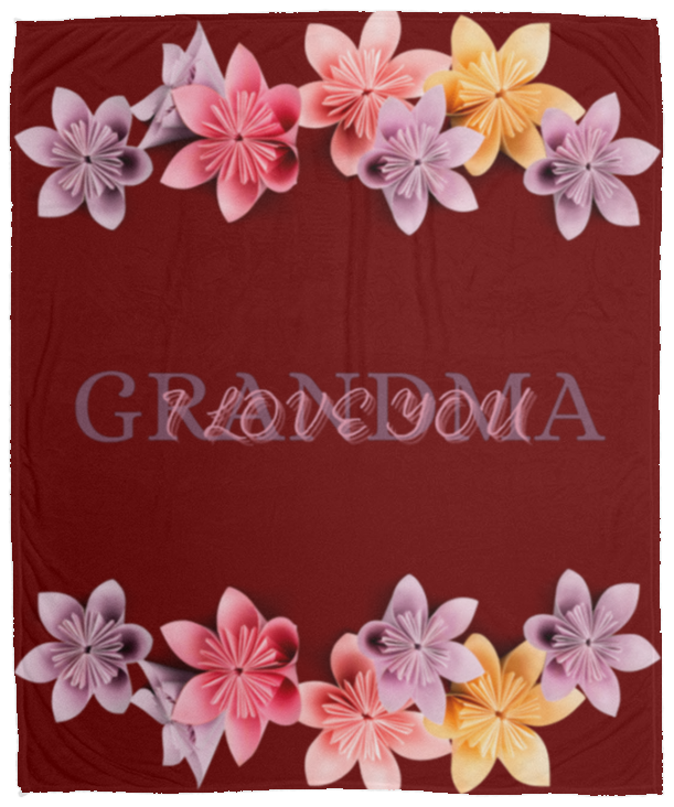 "I Love You Grandma" Cozy Plush Fleece Blanket - 50x60