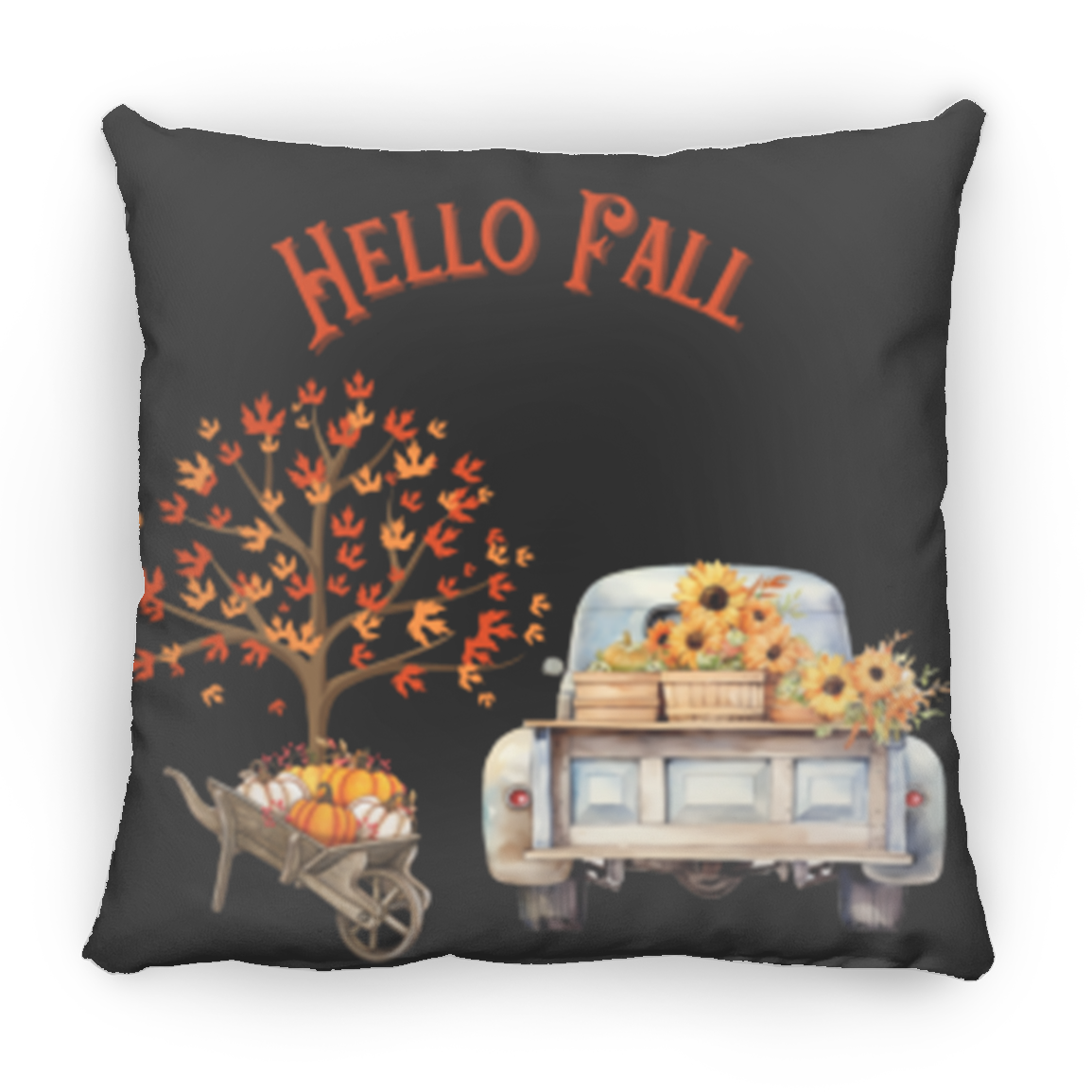 "Hello Fall" Medium Square Decorative Pillow