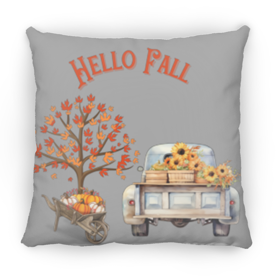 "Hello Fall" Medium Square Decorative Pillow