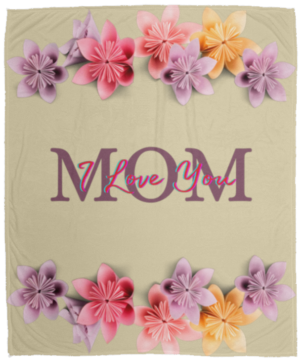 "Mom I Love You" Cozy Plush Fleece Blanket - 50x60