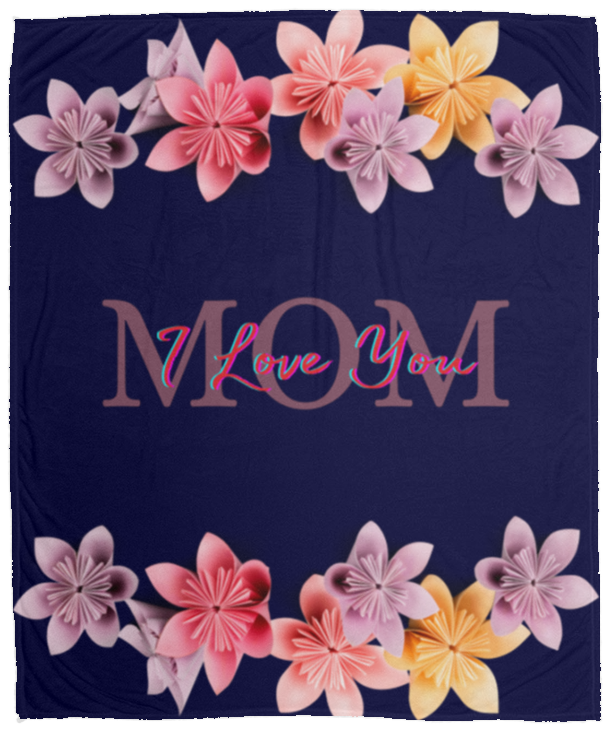 "Mom I Love You" Cozy Plush Fleece Blanket - 50x60