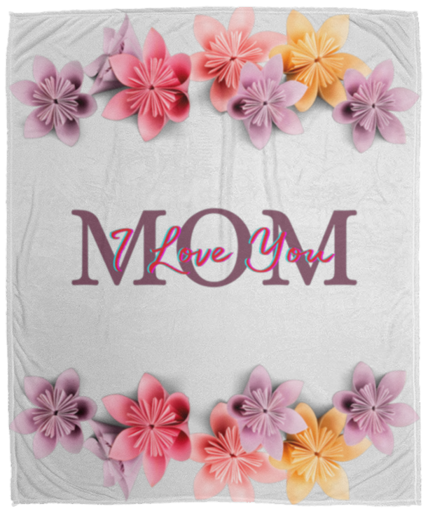 "Mom I Love You" Cozy Plush Fleece Blanket - 50x60