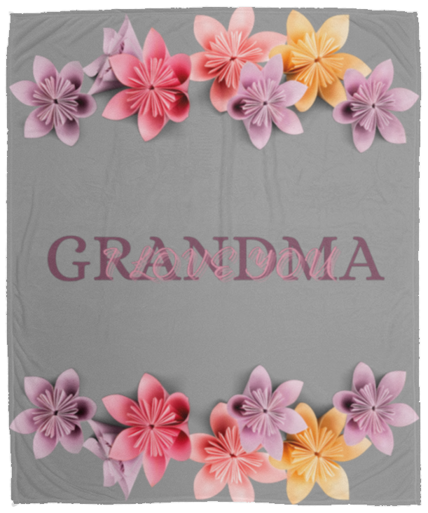"I Love You Grandma" Cozy Plush Fleece Blanket - 50x60