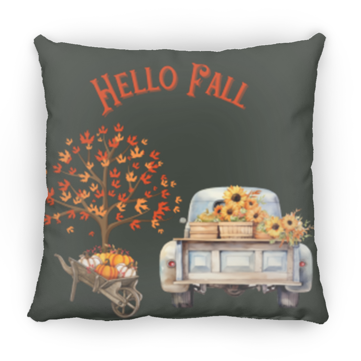 "Hello Fall" Medium Square Decorative Pillow