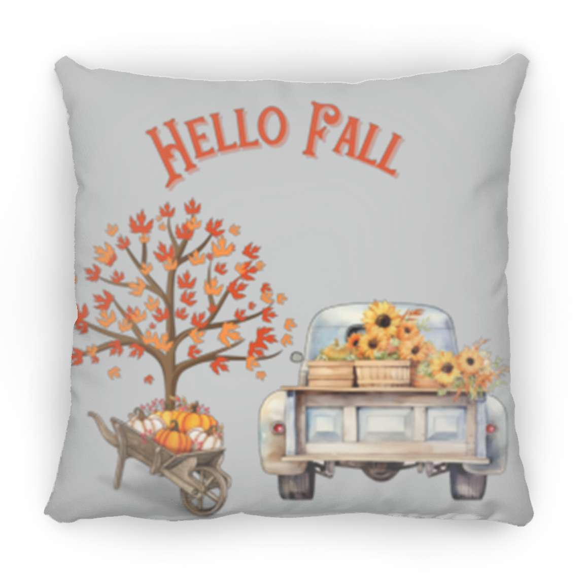 "Hello Fall" Medium Square Decorative Pillow