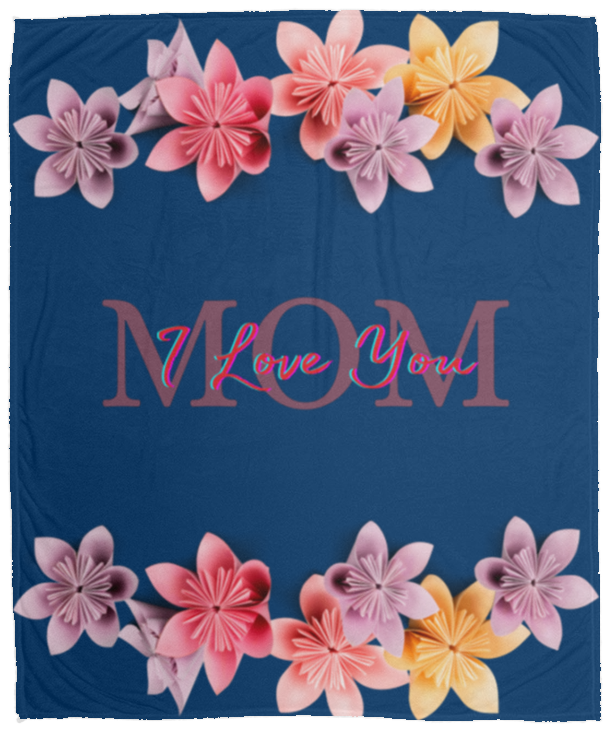 "Mom I Love You" Cozy Plush Fleece Blanket - 50x60