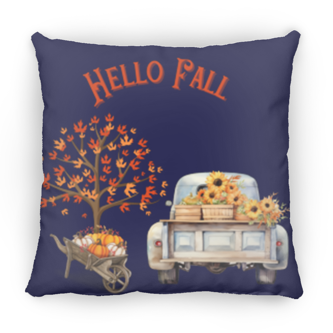 "Hello Fall" Medium Square Decorative Pillow