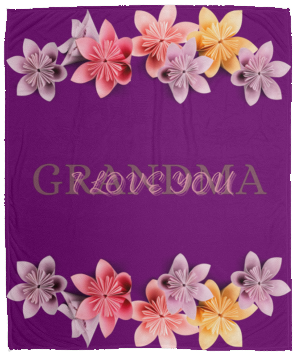 "I Love You Grandma" Cozy Plush Fleece Blanket - 50x60
