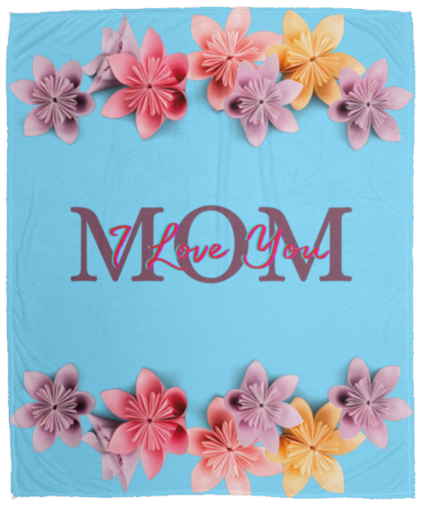 "Mom I Love You" Cozy Plush Fleece Blanket - 50x60