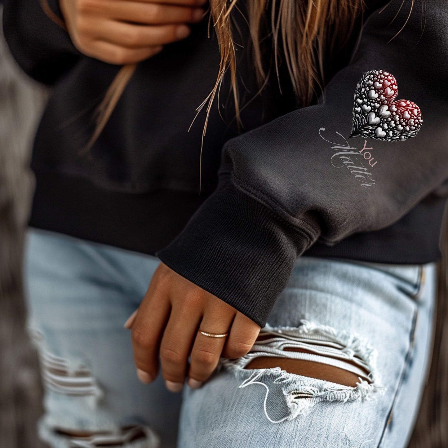 "You Matter" Heart Sweatshirt