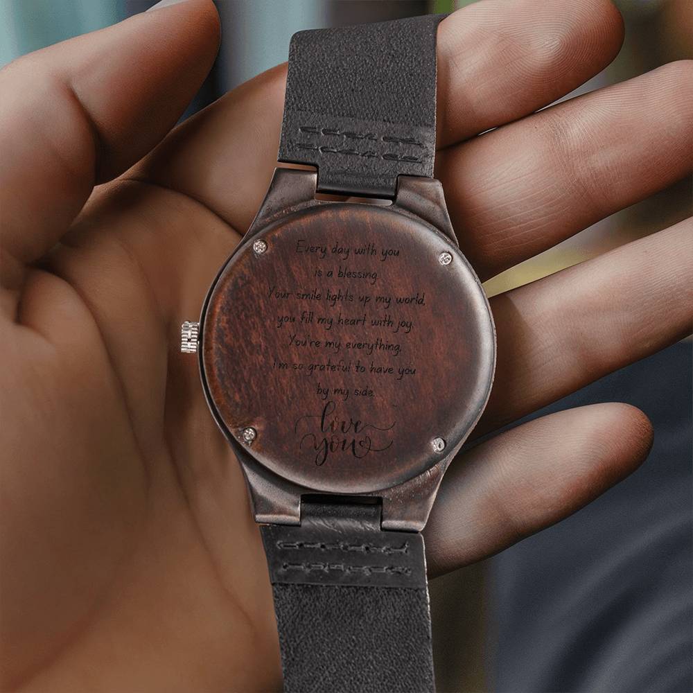 "Every Day With You" Engraved Wooden Watch