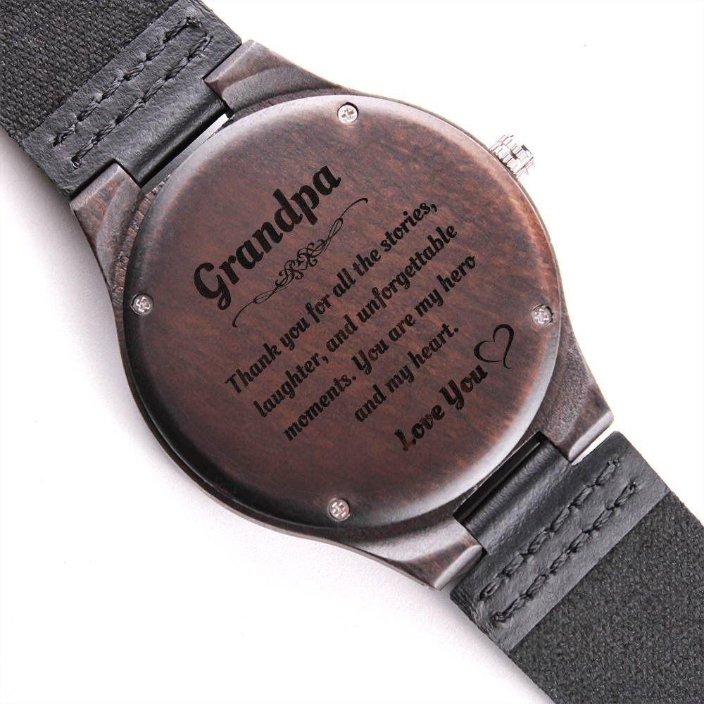 "Grandpa" Engraved Wooden Watch