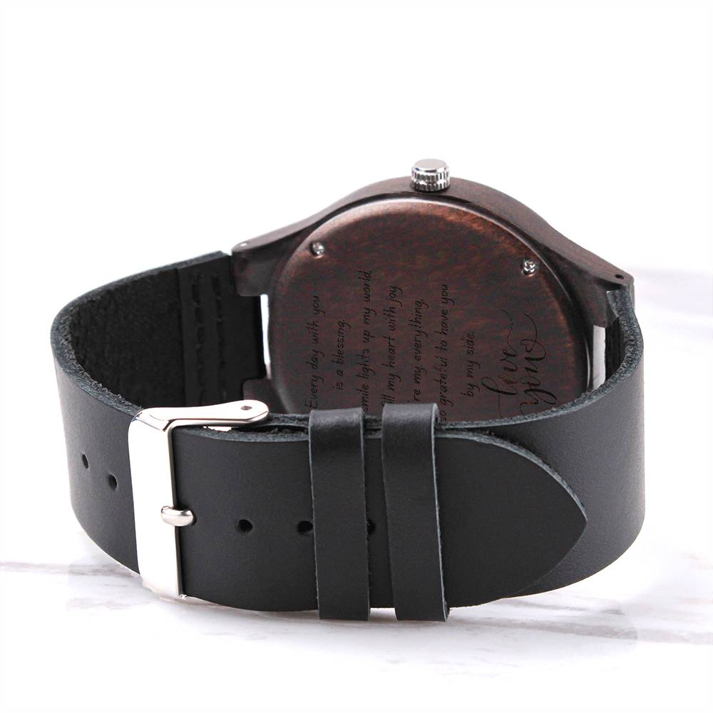 "Every Day With You" Engraved Wooden Watch