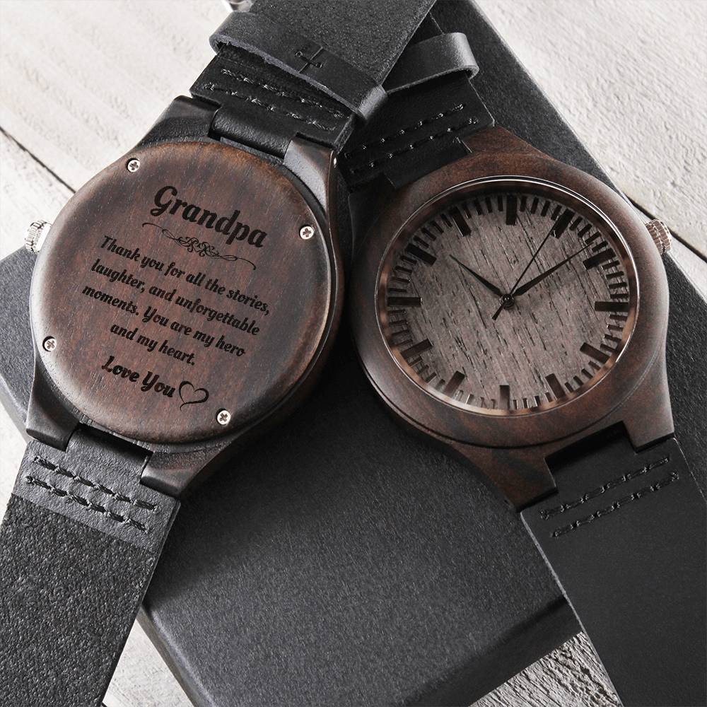 "Grandpa" Engraved Wooden Watch