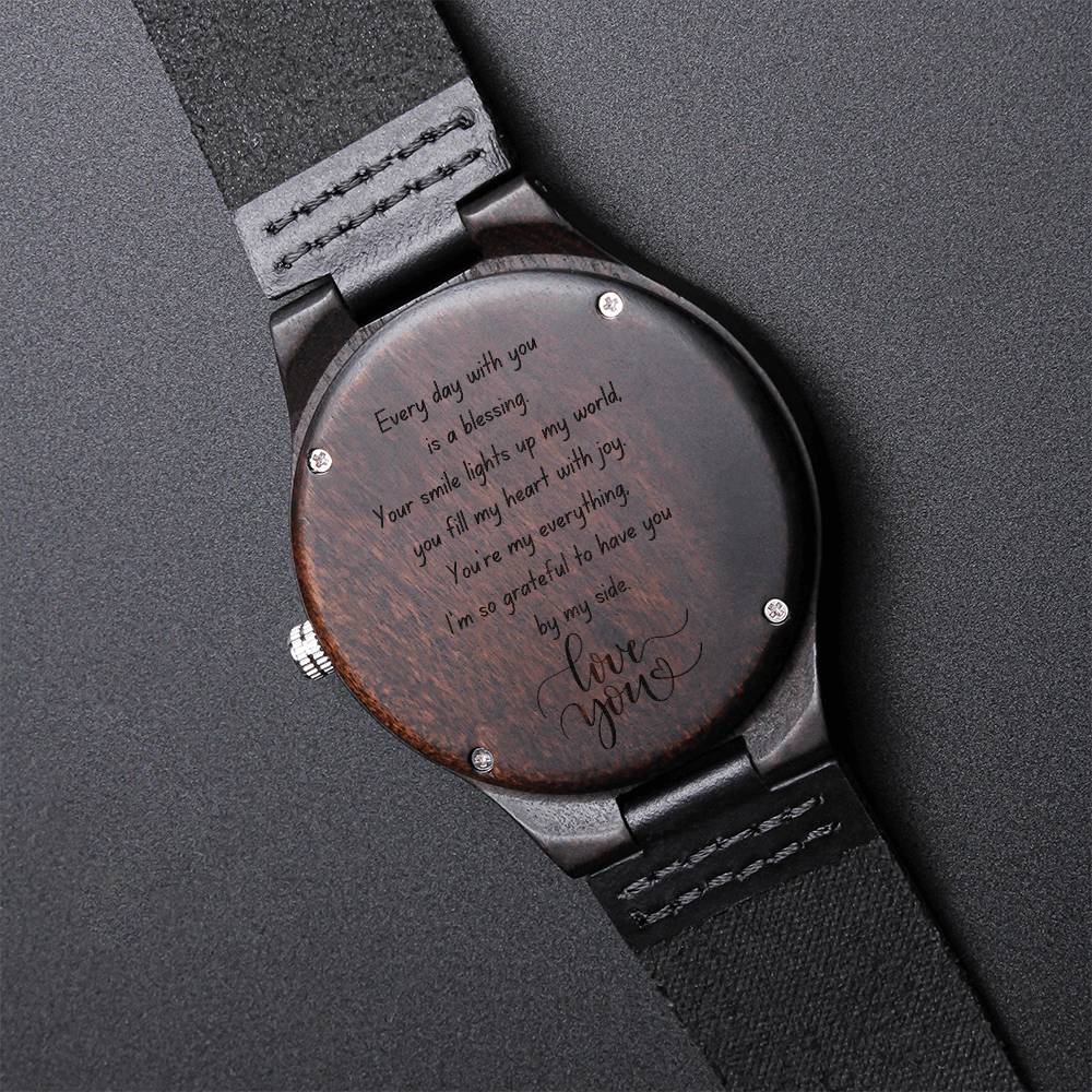 "Every Day With You" Engraved Wooden Watch