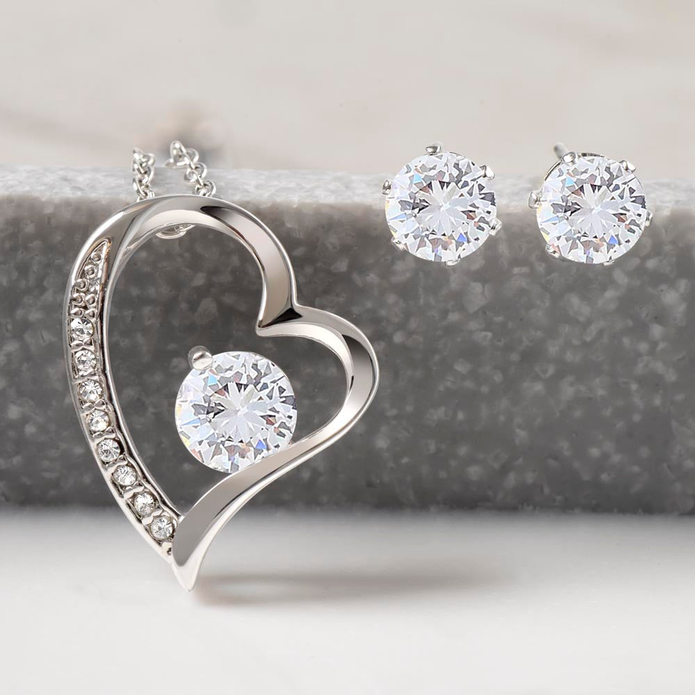 "You are His Masterpiece"-Forever Love CZ Necklace & Earring Set