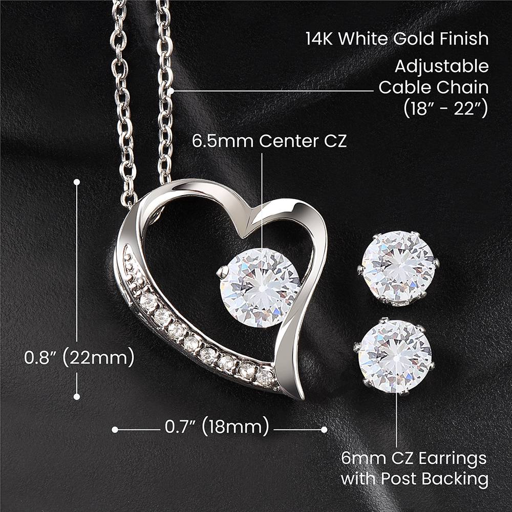 "You are His Masterpiece"-Forever Love CZ Necklace & Earring Set