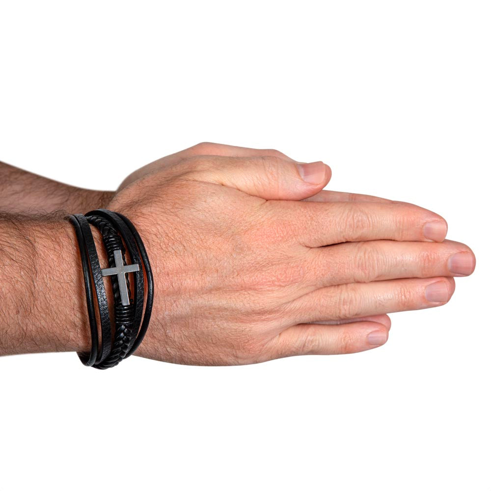 Cross Leather Bracelet
