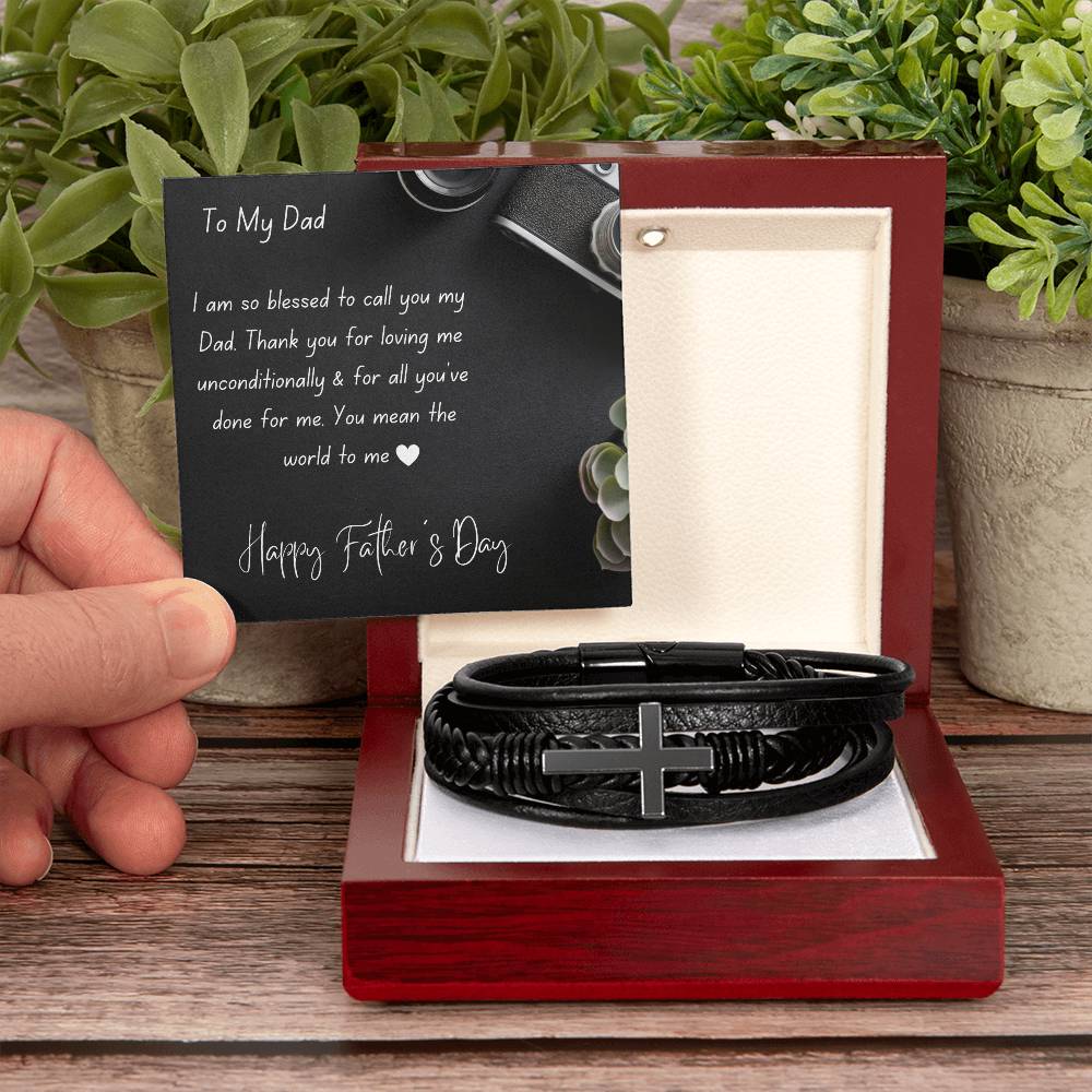 Cross Leather Bracelet