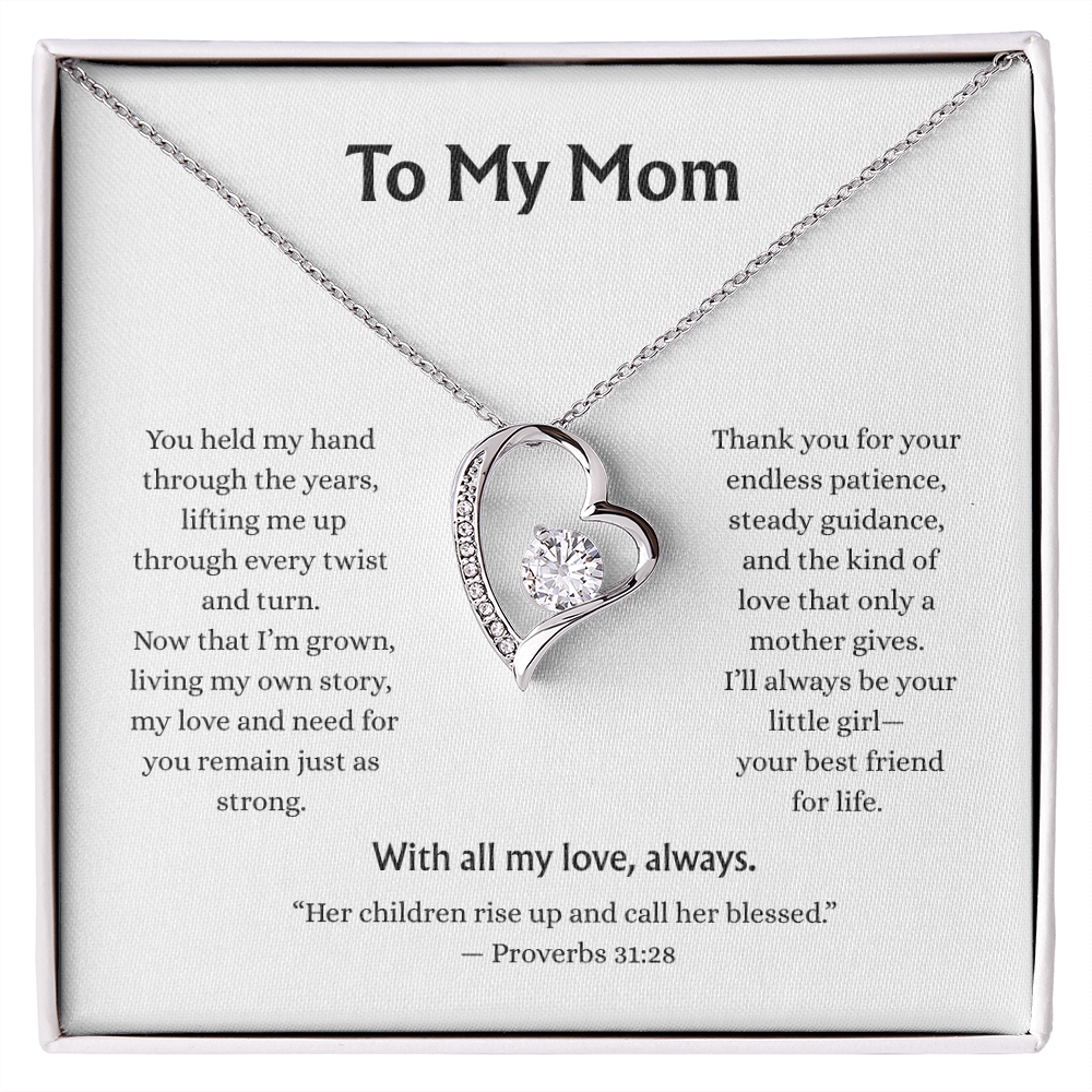 To My Mom-Forever Love Necklace-white card