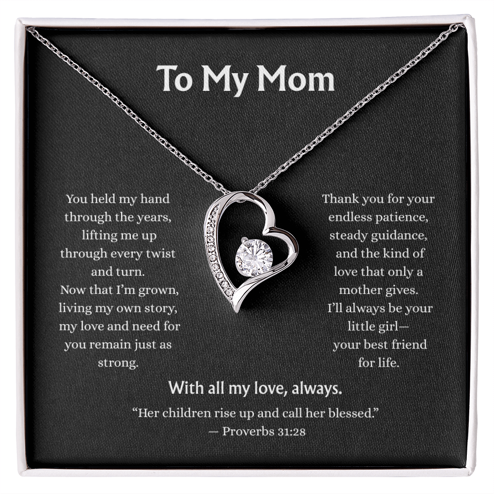 To My Mom-Forever Love Necklace-Black Card