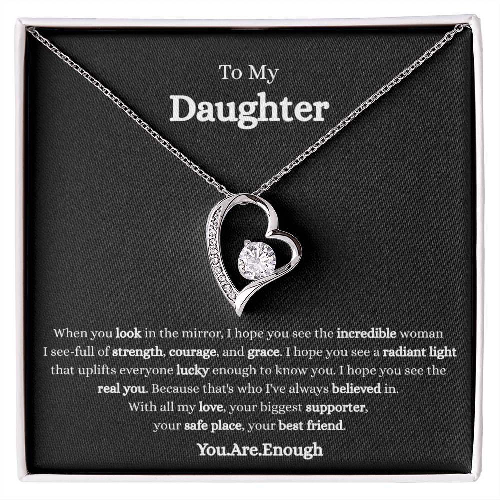 To My Daughter-Forever Love Necklace (Black card)