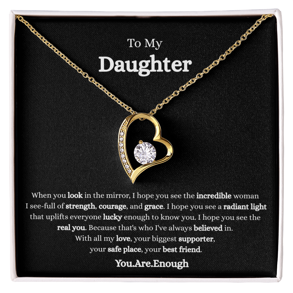 To My Daughter-Forever Love Necklace (Black card)
