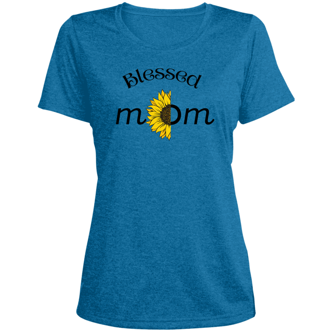 "Blessed Mom" Ladies' Heather Scoop Neck T-Shirt