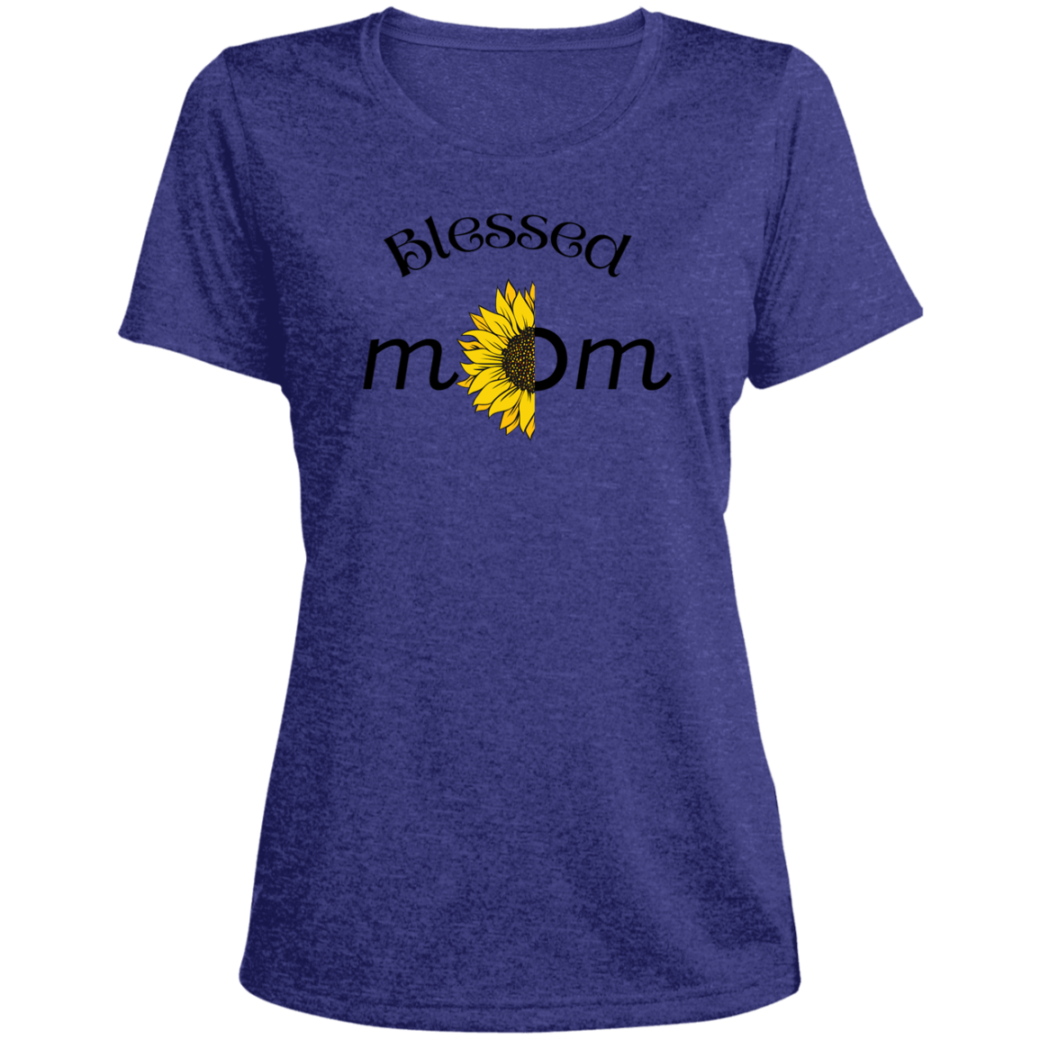 "Blessed Mom" Ladies' Heather Scoop Neck T-Shirt