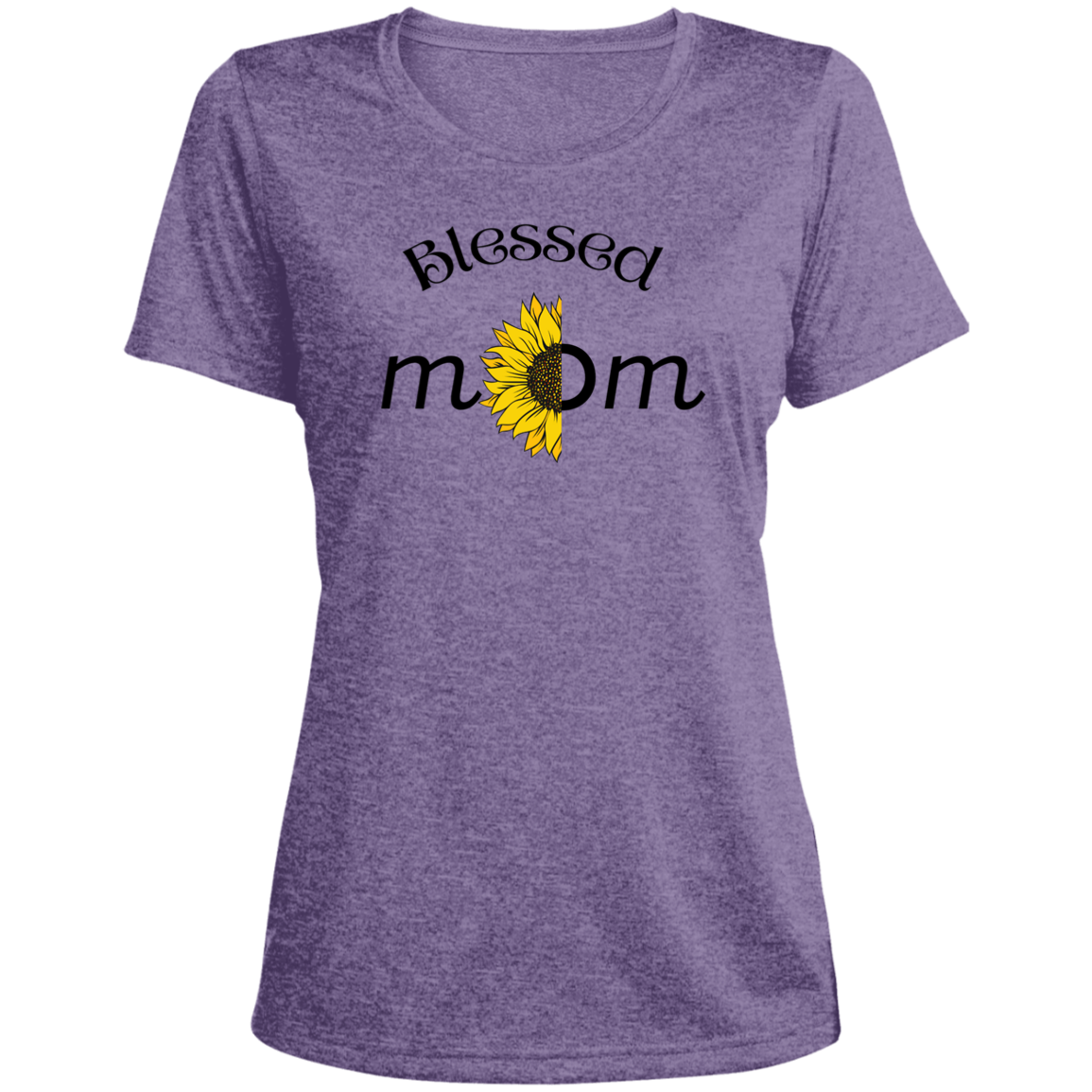 "Blessed Mom" Ladies' Heather Scoop Neck T-Shirt