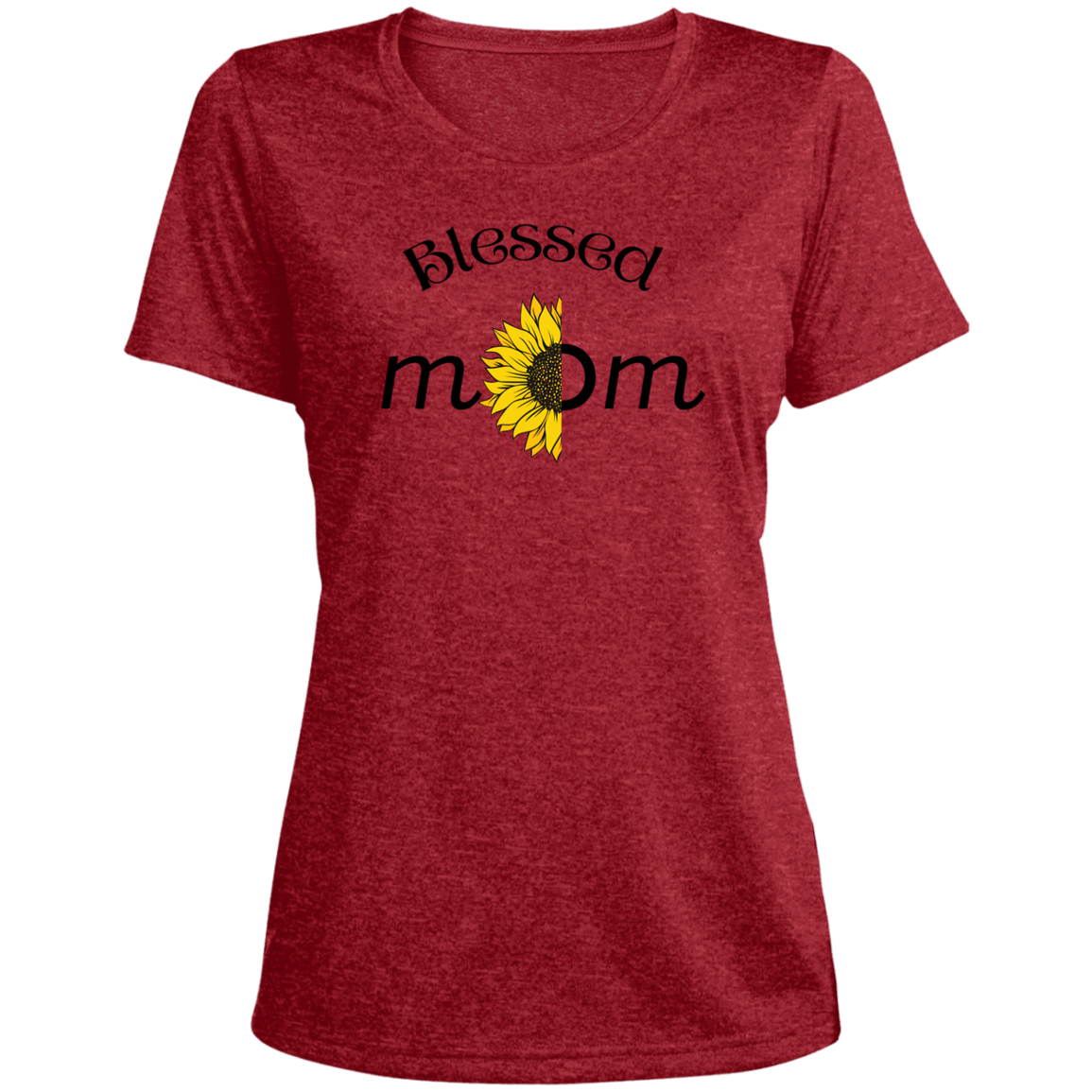 "Blessed Mom" Ladies' Heather Scoop Neck T-Shirt