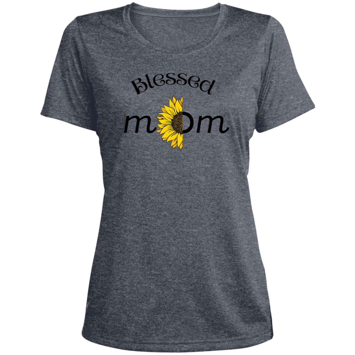"Blessed Mom" Ladies' Heather Scoop Neck T-Shirt